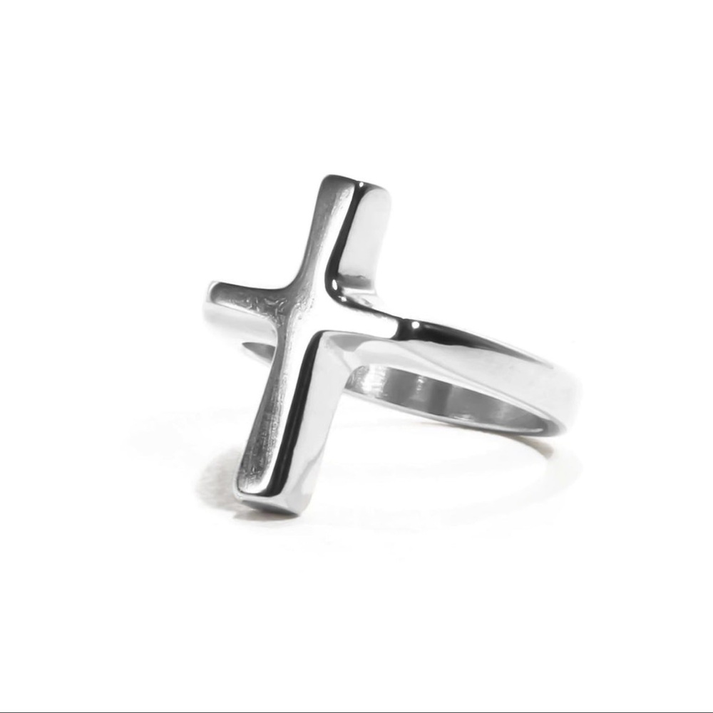 Hard Jewelry Cross Ring, Size 8